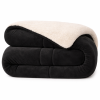 Coberdrom Dupla Face Sherpa 2,40mt X 2,20mt Casal Queen Preto
