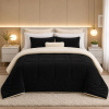 Coberdrom Dupla Face Sherpa 2,40mt X 2,20mt Casal Queen Preto