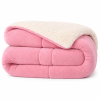 Coberdrom Dupla Face Sherpa 2,40mt X 2,20mt Casal Queen Rosa