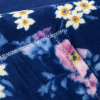 Coberta Manta Casal Microfibra Anti Alérgico Azul Escuro C/ Florzinha Amarela