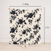 Coberta Manta Casal Microfibra Anti Alérgico Floral Preto C/Off White