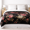 Coberta Manta Casal Microfibra Anti Alérgico Tabaco C/ Rosas