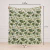 Coberta Manta Casal Microfibra Anti Alérgico Verde Floral C/Ramos
