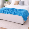 Coberta Manta Soft Canelada Casal Antialérgica Azul Claro 1,80m x 2,00m