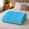 Coberta Manta Soft Canelada Casal Antialérgica Azul Claro 1,80m x 2,00m