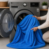Coberta Manta Soft Canelada Casal Antialérgica Azul Claro 1,80m x 2,00m