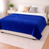 Coberta Manta Soft Canelada Casal Antialérgica Azul Marinho 1,80m x 2,00m