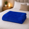 Coberta Manta Soft Canelada Casal Antialérgica Azul Marinho 1,80m x 2,00m