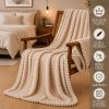 Coberta Manta Soft Canelada Casal Antialérgica Bege Claro 1,80m x 2,00m