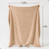 Coberta Manta Soft Canelada Casal Antialérgica Bege Claro 1,80m x 2,00m