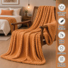 Coberta Manta Soft Canelada Casal Antialérgica Caramelo 1,80m x 2,00m