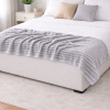 Coberta Manta Soft Canelada Casal Antialérgica Cinza Claro 1,80m x 2,00m