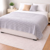 Coberta Manta Soft Canelada Casal Antialérgica Cinza Claro 1,80m x 2,00m
