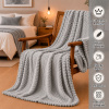 Coberta Manta Soft Canelada Casal Antialérgica Cinza Claro 1,80m x 2,00m