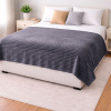 Coberta Manta Soft Canelada Casal Antialérgica Grafite 1,80m x 2,00m