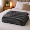 Coberta Manta Soft Canelada Casal Antialérgica Grafite 1,80m x 2,00m