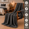 Coberta Manta Soft Canelada Casal Antialérgica Grafite 1,80m x 2,00m
