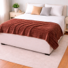 Coberta Manta Soft Canelada Casal Antialérgica Marrom 1,80m x 2,00m