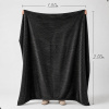 Coberta Manta Soft Canelada Casal Antialérgica Preto 1,80m x 2,00m