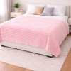 Coberta Manta Soft Canelada Casal Antialérgica Rosa Claro 1,80m x 2,00m