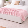 Coberta Manta Soft Canelada Casal Antialérgica Rosa Claro 1,80m x 2,00m