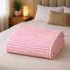 Coberta Manta Soft Canelada Casal Antialérgica Rosa Claro 1,80m x 2,00m