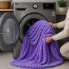 Coberta Manta Soft Canelada Casal Antialérgica Roxo 1,80m x 2,00m