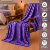 Coberta Manta Soft Canelada Casal Antialérgica Roxo 1,80m x 2,00m