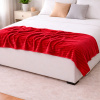 Coberta Manta Soft Canelada Casal Antialérgica Vermelho 1,80m x 2,00m