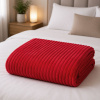 Coberta Manta Soft Canelada Casal Antialérgica Vermelho 1,80m x 2,00m