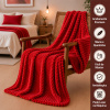 Coberta Manta Soft Canelada Casal Antialérgica Vermelho 1,80m x 2,00m