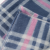 Coberta Manta Soft Casal Microfibra Anti Alérgico Xadrez Azul C/Listra Rosa