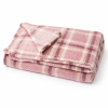 Coberta Manta Soft Casal Microfibra Anti Alérgico Xadrez Rose C/Bolinha