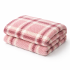 Coberta Manta Soft Casal Microfibra Anti Alérgico Xadrez Rose C/Bolinha