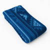 Coberta Manta Soft Casal Microfibra Estampada Azul Geométrico