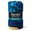 Coberta Manta Soft Casal Microfibra Estampada Floral Azul