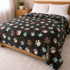 Coberta Manta Soft Casal Microfibra Estampada Marrom Patinhas