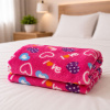 Coberta Manta Soft Casal Microfibra Estampada Rosa Love