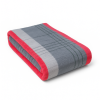 Coberta Manta Soft Casal Microfibra Estampada Vermelha C/ Cinza