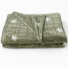 Coberta Soft Casal Microfibra Estampa de Estrela 1,80x2,00 Verde Musgo