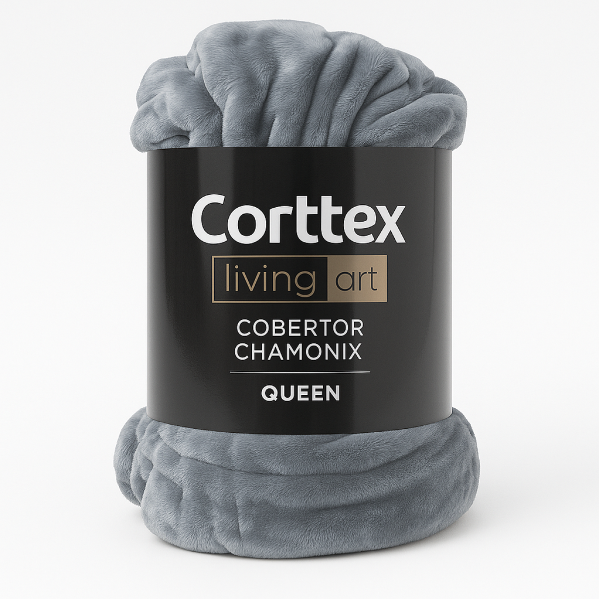 Cobertor Chamonix Casal Queen Soft Cinza Médio - Crochê Vitória