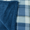 Cobertor Dupla Face Casal Queen Soft Estampado C/Sherpa Xadrez Azul