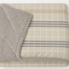Cobertor Dupla Face Casal Queen Soft Estampado C/Sherpa Xadrez Bege
