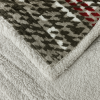 Cobertor Dupla Face Casal Queen Soft Estampado C/Sherpa Xadrez Listra Vermelha