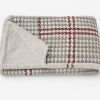 Cobertor Dupla Face Casal Queen Soft Estampado C/Sherpa Xadrez Listra Vermelha