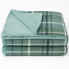 Cobertor Dupla Face Casal Queen Soft Estampado C/Sherpa Xadrez Verde