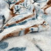 Cobertor Fleece Petit Alto Relevo Ondas Casal 1,80x2,20 Folhagem Tons de Azul