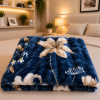 Cobertor Fleece Petit Alto Relevo Ondas Casal 1,80x2,20 Ramos C/Lírios