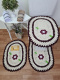Jogo Banheiro 3 peças de Crochê Florzinha - Marsala - Produto feito a mão