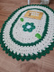 Jogo Banheiro 3 peças de Crochê Florzinha - Verde Bandeira - Produto feito a mão